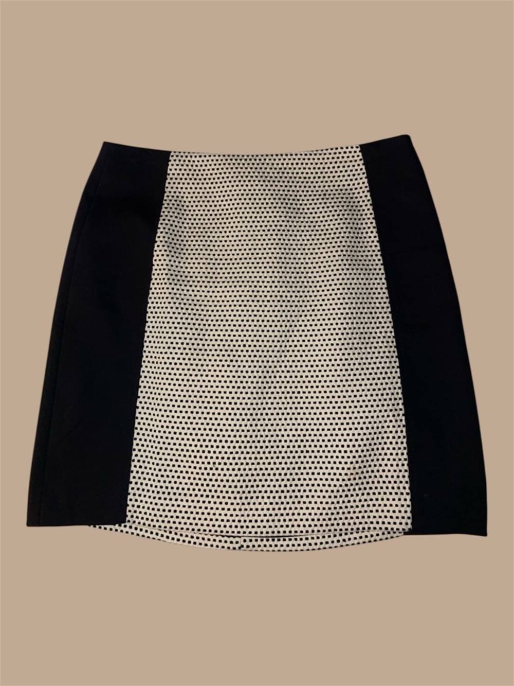 LOFT Black and Cream Midi Skirt